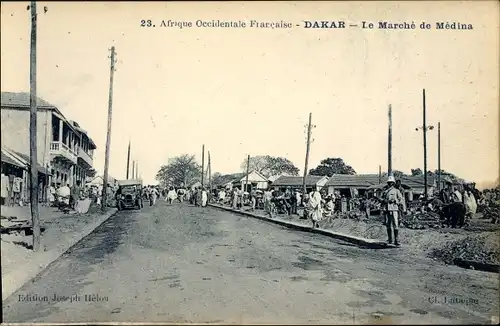 Ak Dakar Senegal, Afrique occidentale francaise, Le Marché de Médina