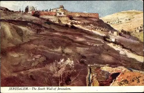 Künstler Ak Fulleylove, F., Jerusalem Israel, The South Wall of Jerusalem, Tuck Karte