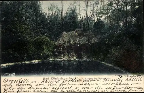 Ak Königsborn Unna im Ruhrgebiet, Grotte im Kurgarten