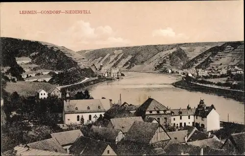 Ak Lehmen an der Mosel, Kobern Gondorf, Niederfell, Städte am Flussufer