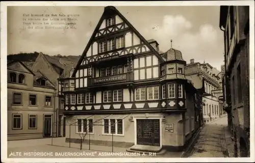 Ak Assmannshausen Rüdesheim am Rhein, Alte historische Bauernschänke, Inh. Alfred Prokop