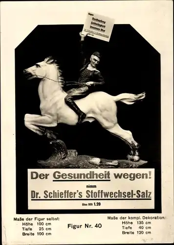 Ak Der Gesundheit wegen, Dr. Schieffer's Stoffwechsel Salz, Reklame, Figur