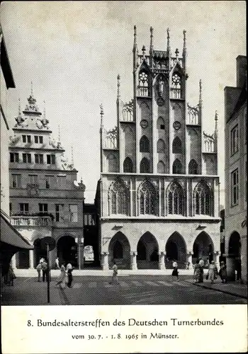 Ak Münster in Westfalen, Rathaus mit Stadtweinhaus