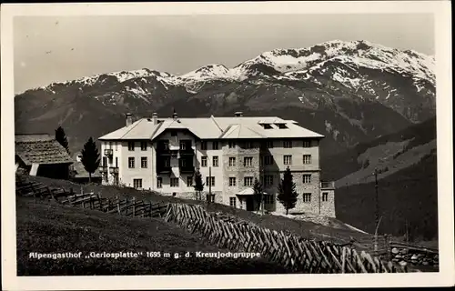 Ak Krimml in Salzburg, Alpengasthof Gerlosplatte, Kreuzjochgruppe