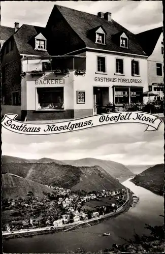 Ak Oberfell Mosel, Gasthaus Moselgruß, Bes. Johann Fischer