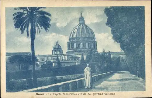 Ak Roma Rom Lazio, La Cupola di S. Pietro veduta dal giardino Vaticano