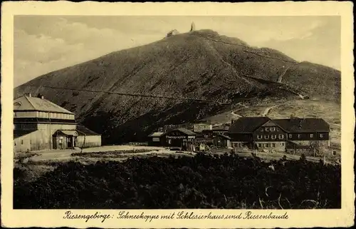 Ak Malá Úpa Kleinaupa Reg. Königsgrätz, Schneekoppe, Schlesierhaus, Riesenbaude