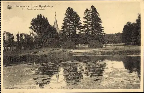 Ak Florennes Wallonien Namur, Ecole Apostolique, Bassin de natation