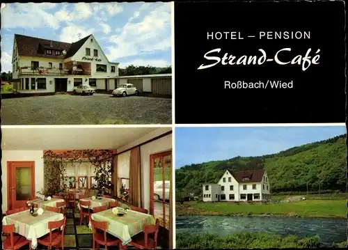 Ak Roßbach im Westerwald, Hotel Pension Strand Café