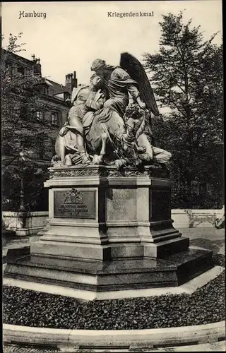 Ak Hamburg Altstadt, Kriegerdenkmal, Gesamtansicht