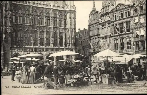 Ak Bruxelles Brüssel, Grand Place Marché au Fleurs