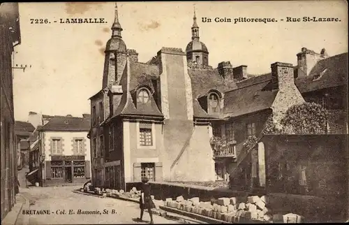 Ak Lamballe Côtes d’Armor, Rue St. Lazare, Straßenpartie