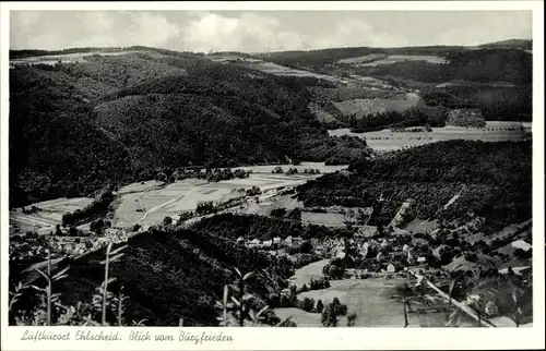 Ak Ehlscheid in Rheinland Pfalz, Blick vom Burgfrieden, Panorama vom Ort