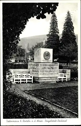 Ak Todenmann Rinteln in Niedersachsen, Dingelstedt Denkmal, Parkansicht