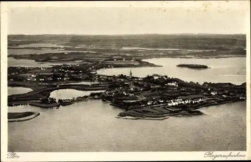 Ak Plön am See Schleswig Holstein, Fliegeraufnahme