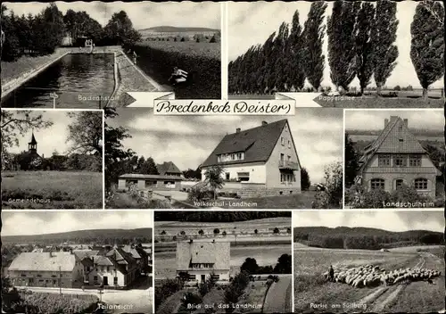 Ak Bredenbeck Wennigsen am Deister, Badeanstalt, Pappelallee, Gemeindehaus, Landschulheim