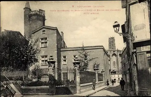 Ak Toulouse Haute Garonne,Tour de l'Hôtel de Bernuy et Église des Jacobins