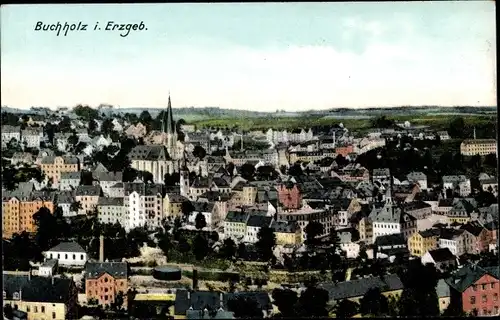 Ak Annaberg Buchholz Erzgebirge, Panoramablick über die Stadt