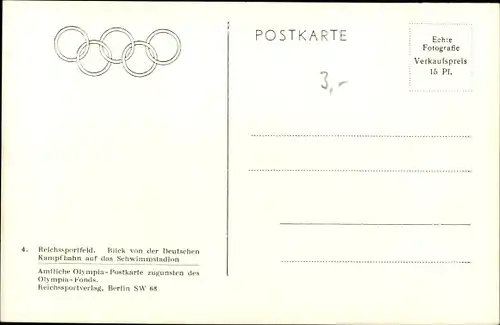 Ak Berlin Charlottenburg, Reichssportfeld, Schwimmstadion, Olympia 1936