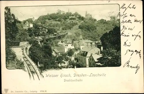 Ak Dresden Loschwitz, Standseilbahn, schöne Detailansicht