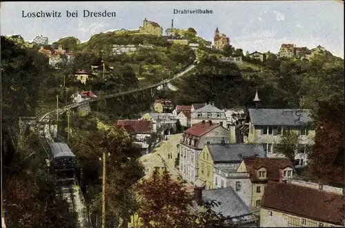 Ak Dresden Loschwitz, Standseilbahn, schöne Detailansicht