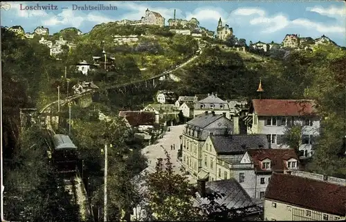 Ak Dresden Loschwitz, Standseilbahn, schöne Detailansicht