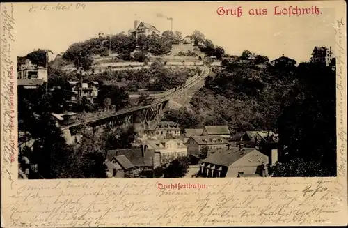 Ak Dresden Loschwitz, Standseilbahn, schöne Detailansicht