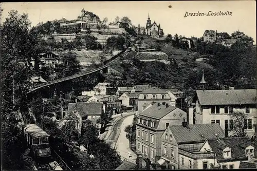 Ak Dresden Loschwitz, Standseilbahn, schöne Detailansicht