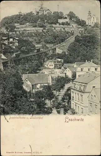 Ak Dresden Loschwitz, Standseilbahn, schöne Detailansicht