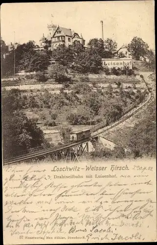 Ak Dresden Loschwitz, Standseilbahn, schöne Detailansicht