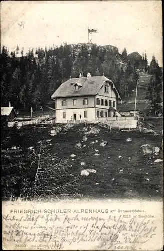 Ak Steiermark Österreich, Das Friedrich Schüler Alpenhaus am Sonnwendstein