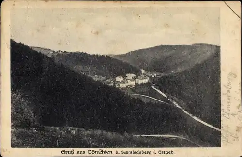 Ak Dönschten Dippoldiswalde im Erzgebirge, Blick auf den Ort