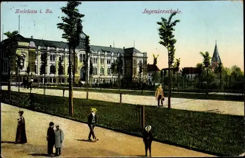 Ak Zwickau in Sachsen, Blick auf die Ingenierschule