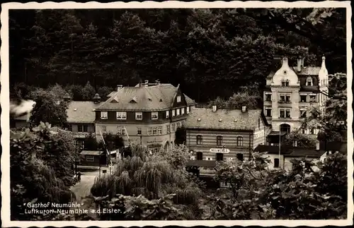 Ak Neumühle in Thüringen, Gasthof Neumühle am Bahnhof