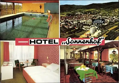 Ak Leutershausen Hirschberg an der Bergstraße, Hotel Sonnenhof, Bes. Rosemarie Brand, Panorama
