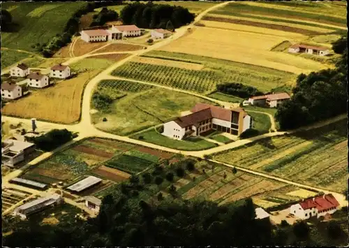 Ak Seckach Neckar Odenwald Kreis, Klinge Kinder u. Jugenddorf, Fliegeraufnahme