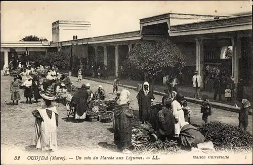 Ak Oudjda Oujda Marokko, Un coin du Marche aux Légumes, Levy & Fils 32