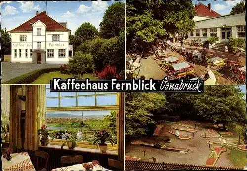 Ak Osnabrück in Niedersachsen, Caféhaus Fernblick, Bes. L. Welp Fuhrmann, Außenansicht, Minigolf