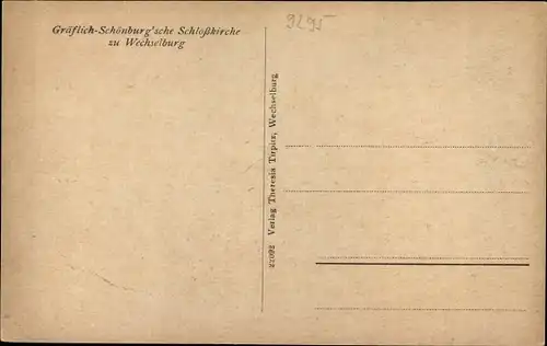 Ak Wechselburg in Sachsen, Gräfl. Schönburg'sche Schlosskirche