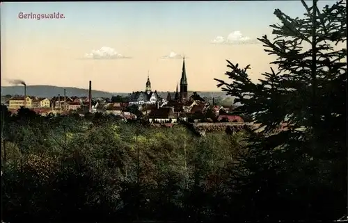 Ak Geringswalde Sachsen, Totalansicht vom Ort, Kirchturm