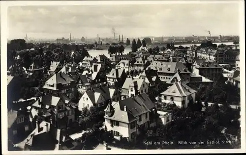 Ak Kehl am Rhein Baden Württemberg, Blick von der kathol. Kirche über die Dächer der Stadt