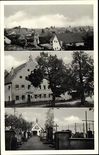 Ak Langenbruck Reichertshofen in Oberbayern, Bäckerei und Kolonialwaren Alois Aicher, Friedhof