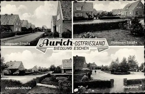 Ak Aurich in Ostfriesland, Glogauer Straße, Stettiner Straße, Breslauer Straße, Hauptplatz