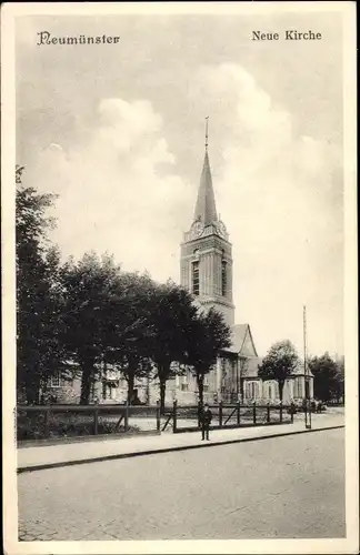 Ak Neumünster in Schleswig Holstein, Neue Kirche, Außenansicht