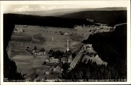 Ak Steinbach Johanngeorgenstadt im Erzgebirge, Erholungsheim Waldfrieden, Fliegeraufnahme