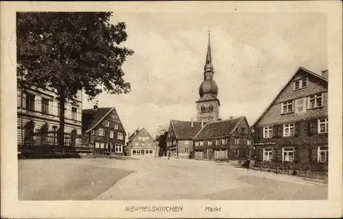 Ak Wermelskirchen im Bergischen Land, Markt, Geschäftshäuser, Kirche