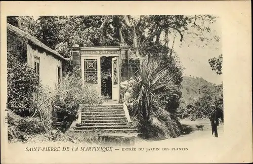 Ak Saint Pierre Martinique, Entrée du Jardin des Plantes, Eingangstor