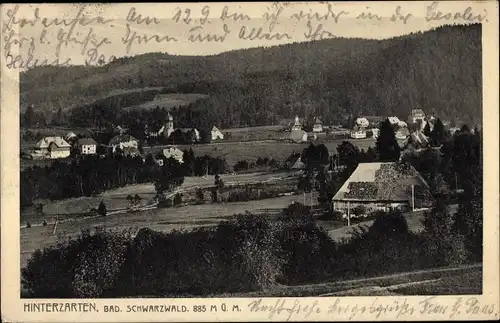 Ak Hinterzarten im Südschwarzwald, Totalansicht vom Ort