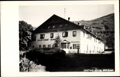 Foto Ak Sistrans in Tirol, Gasthof Krone, Jausenstation, Kaffee