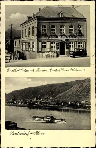 Ak Leutesdorf Rhein, Gasthof Stolpereck, Bes. Franz O. Schermer